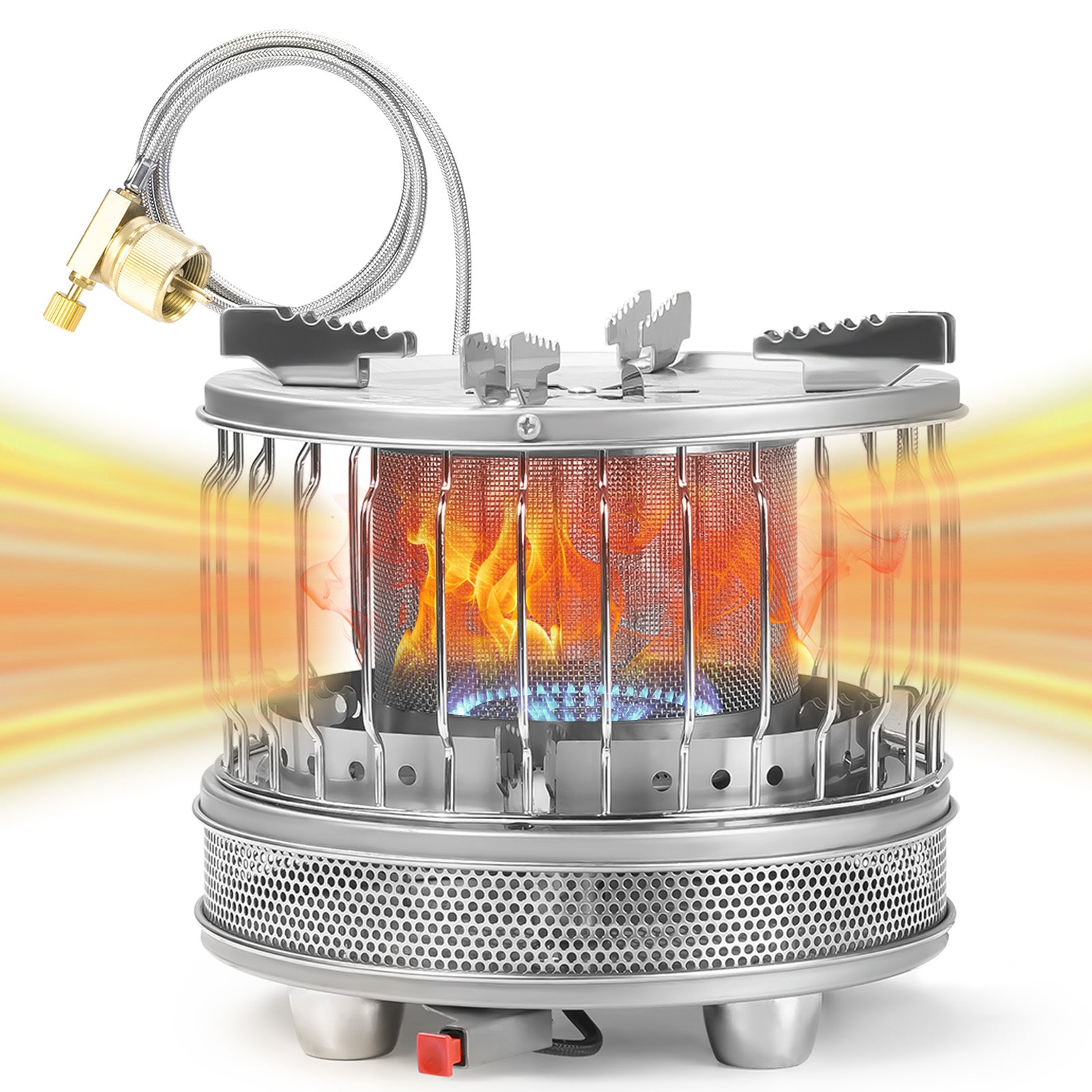 FEIWOOD GEAR 2 in 1 Portable Propane Heater & Stove, 3680 BTU-13500 BTU, Outdoor Heater Gas Stove with ignition