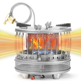 FEIWOOD GEAR 2 in 1 Portable Propane Heater & Stove, 3680 BTU-13500 BTU, Outdoor Heater Gas Stove with ignition