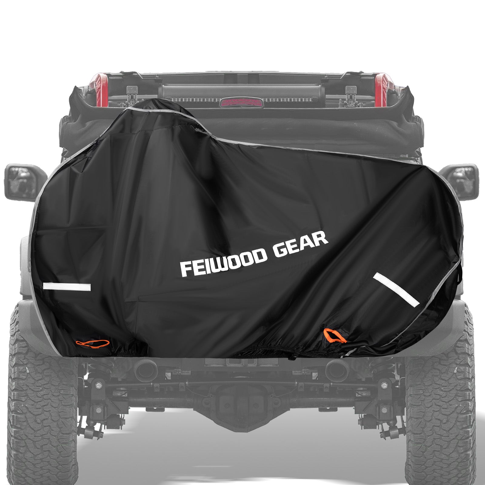 FEIWOOD GEAR Bike Cover for Transport on Rack, Waterproof Bicycle Cover Outdoor Storage for 1 Bike on Rear Bike Rack, Extra Fabric Reinforcement at the Handlebar & Pedal Area