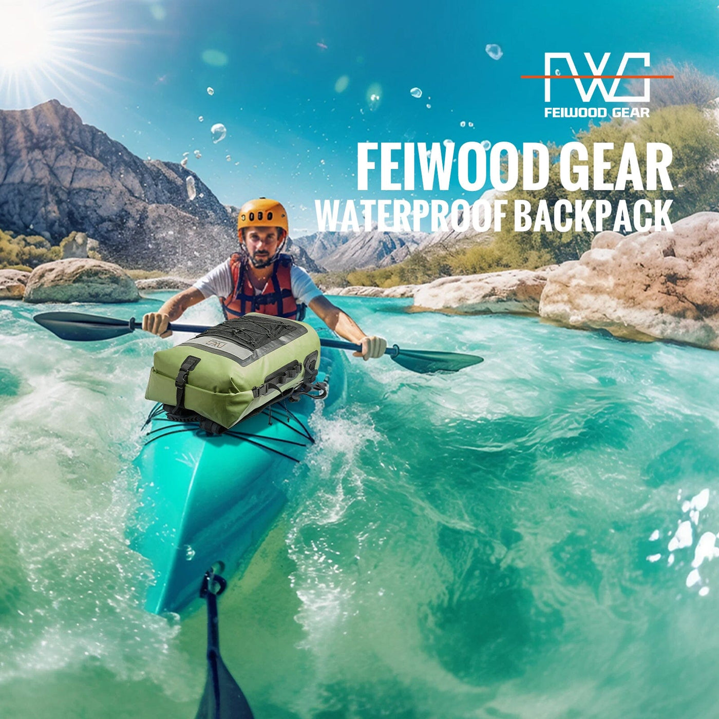 FEIWOOD GEAR Dry Bag Backpack,40L Floating Backpack Roll-Top Closure. fishing bag FEIWOOD GEAR 