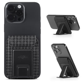 FEIWOODGEAR Magnetic Wallet Stand for iPhone Series, Slim Leather Card Holder fits 3 Cards，Anti-Degaussing for Office Travel Shopping