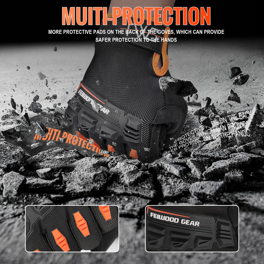 FEIWOOD GEAR Cycling Gloves for Men/Women-Full Finger Bicycle Gloves Anti-Slip Shock Absorbing Padded MTB/Road Biking Gloves