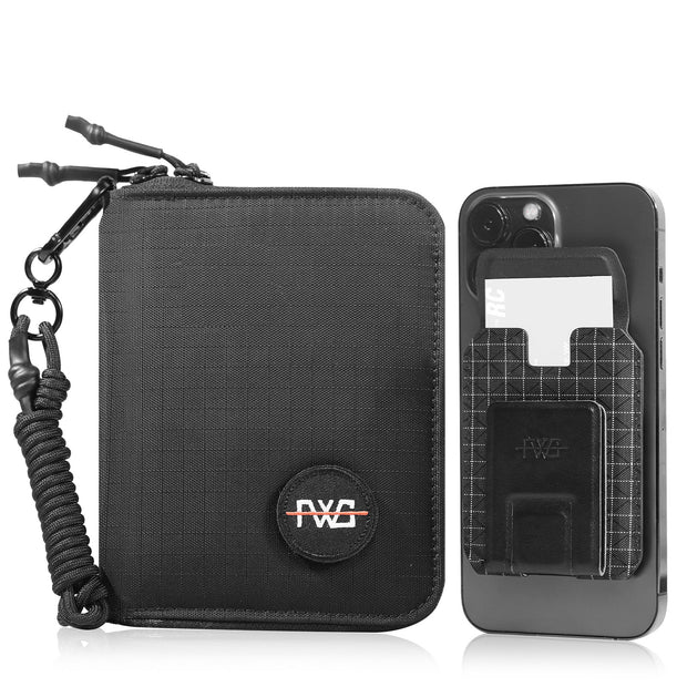 FEIWOODGEAR Passport Holder for Travel with Detachable Magnetic Card Case & Neck Strap RFID-Blocking Travel Organizer for Up to 3 Passports