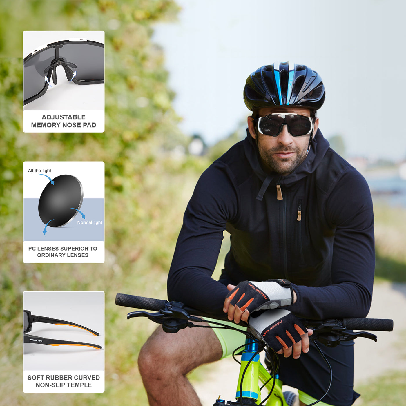 FEIWOODGEAR Magnetic Photochromic Cycling Glasses