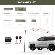 Feiwoodgear Car Awning for SUV, 10 x 5.6 ft | Needn't Roof Rack Hardwares, Waterproof & UV50+