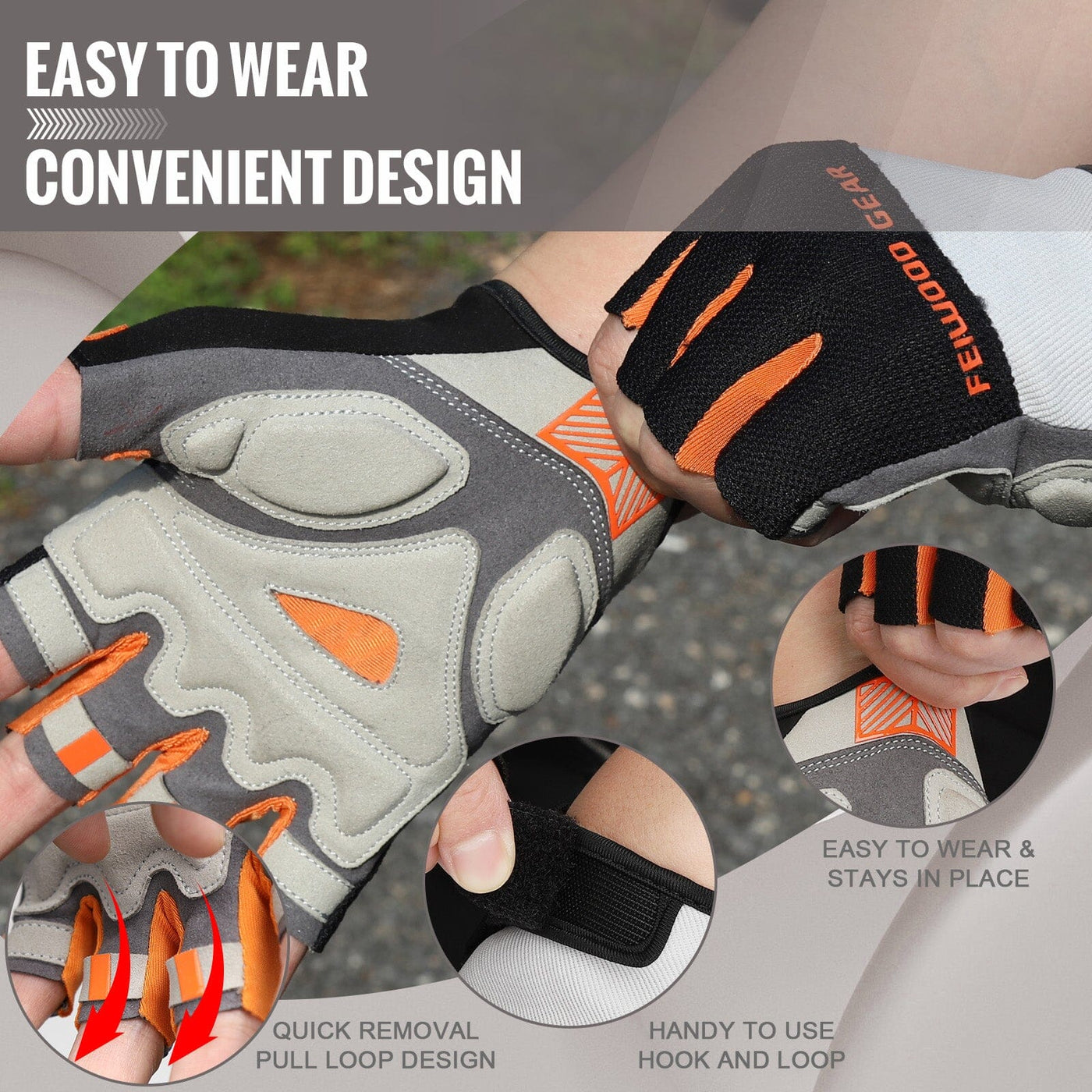 FEIWOODGEAR Breathable Half-Finger Cycling Gloves sports mountain bike FEIWOOD GEAR 