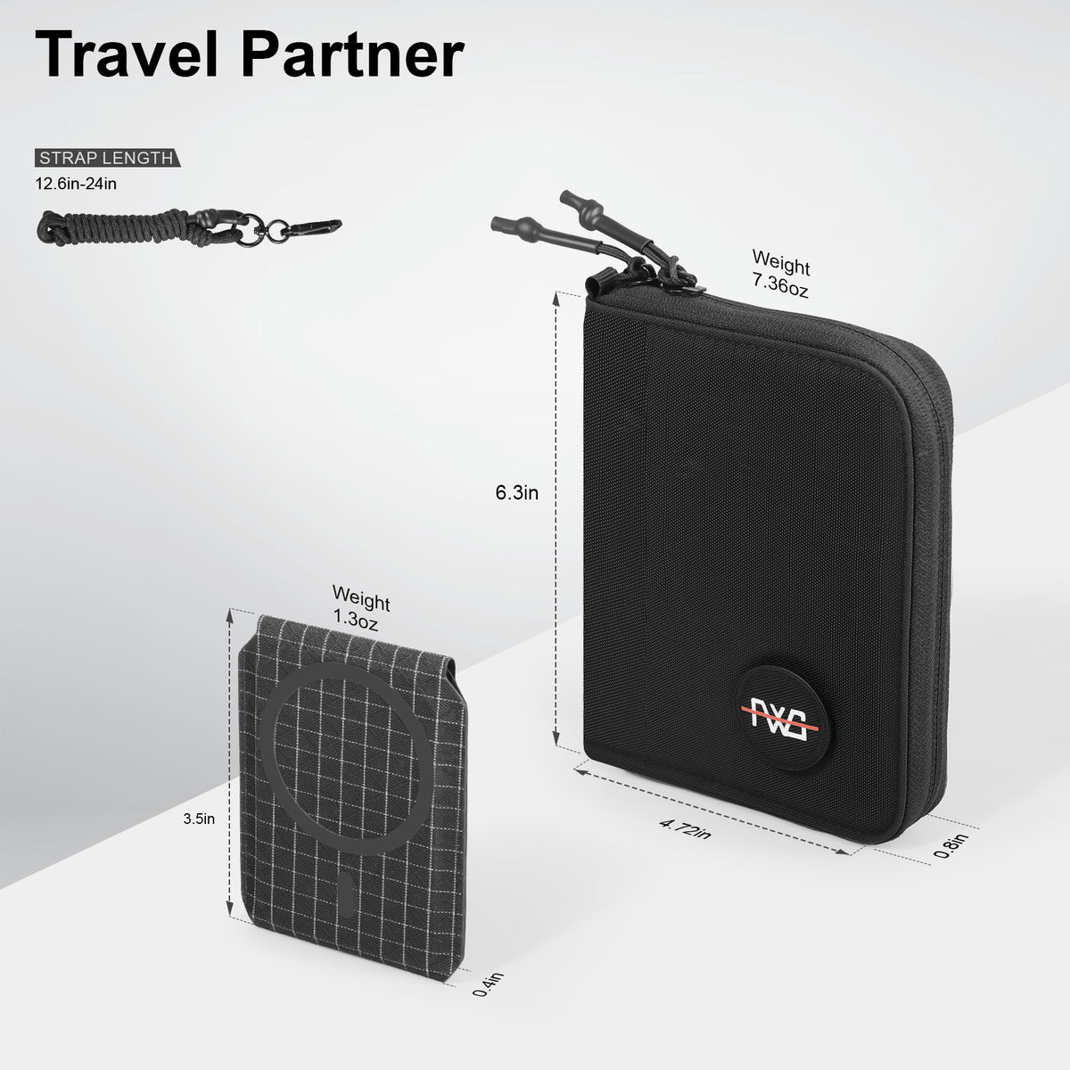 FEIWOODGEAR Passport Holder for Travel with Detachable Magnetic Card Case & Neck Strap RFID-Blocking Travel Organizer for Up to 3 Passports