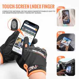 FEIWOOD GEAR Cycling Gloves for Men/Women-Full Finger Bicycle Gloves Anti-Slip Shock Absorbing Padded MTB/Road Biking Gloves