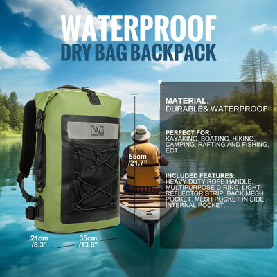 FEIWOOD GEAR Dry Bag Backpack,40L Floating Backpack Roll-Top Closure. fishing bag FEIWOOD GEAR 