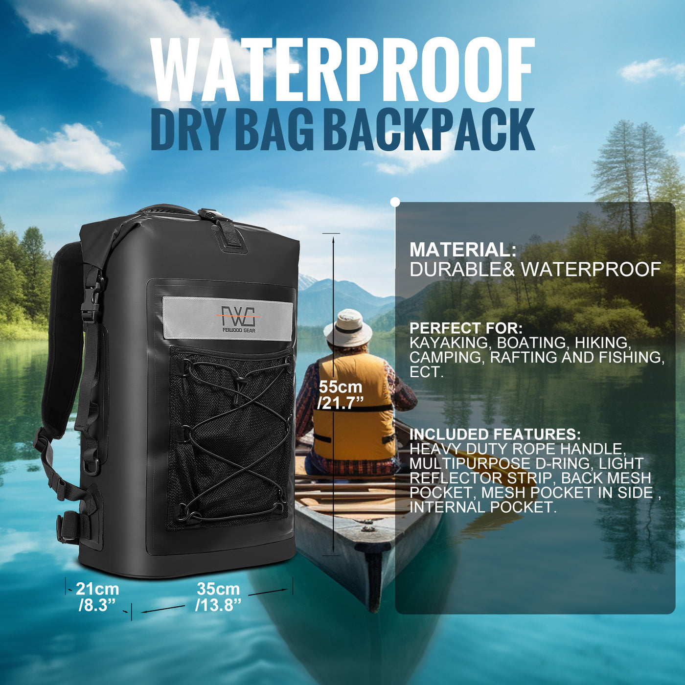 FEIWOOD GEAR Dry Bag Backpack