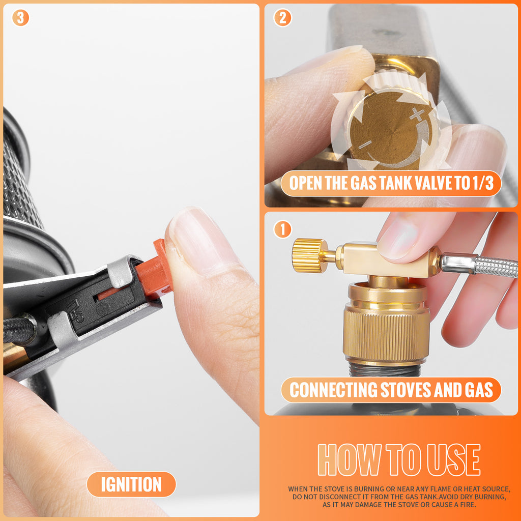 FEIWOOD GEAR 2 in 1 Portable Propane Heater & Stove, 3680 BTU-13500 BTU, Outdoor Heater Gas Stove with ignition