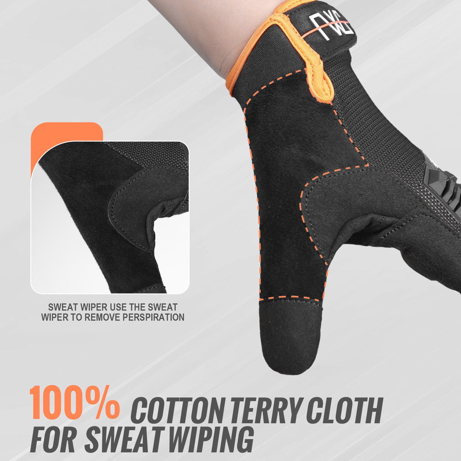 FEIWOOD GEAR Cycling Gloves for Men/Women-Full Finger Bicycle Gloves Anti-Slip Shock Absorbing Padded MTB/Road Biking Gloves