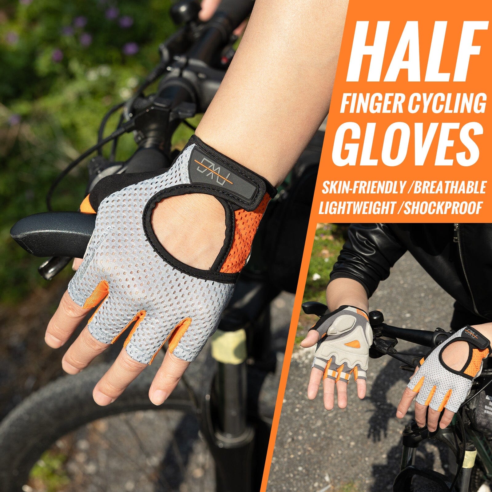 FEIWOODGEAR Breathable Half-Finger Cycling Gloves L
