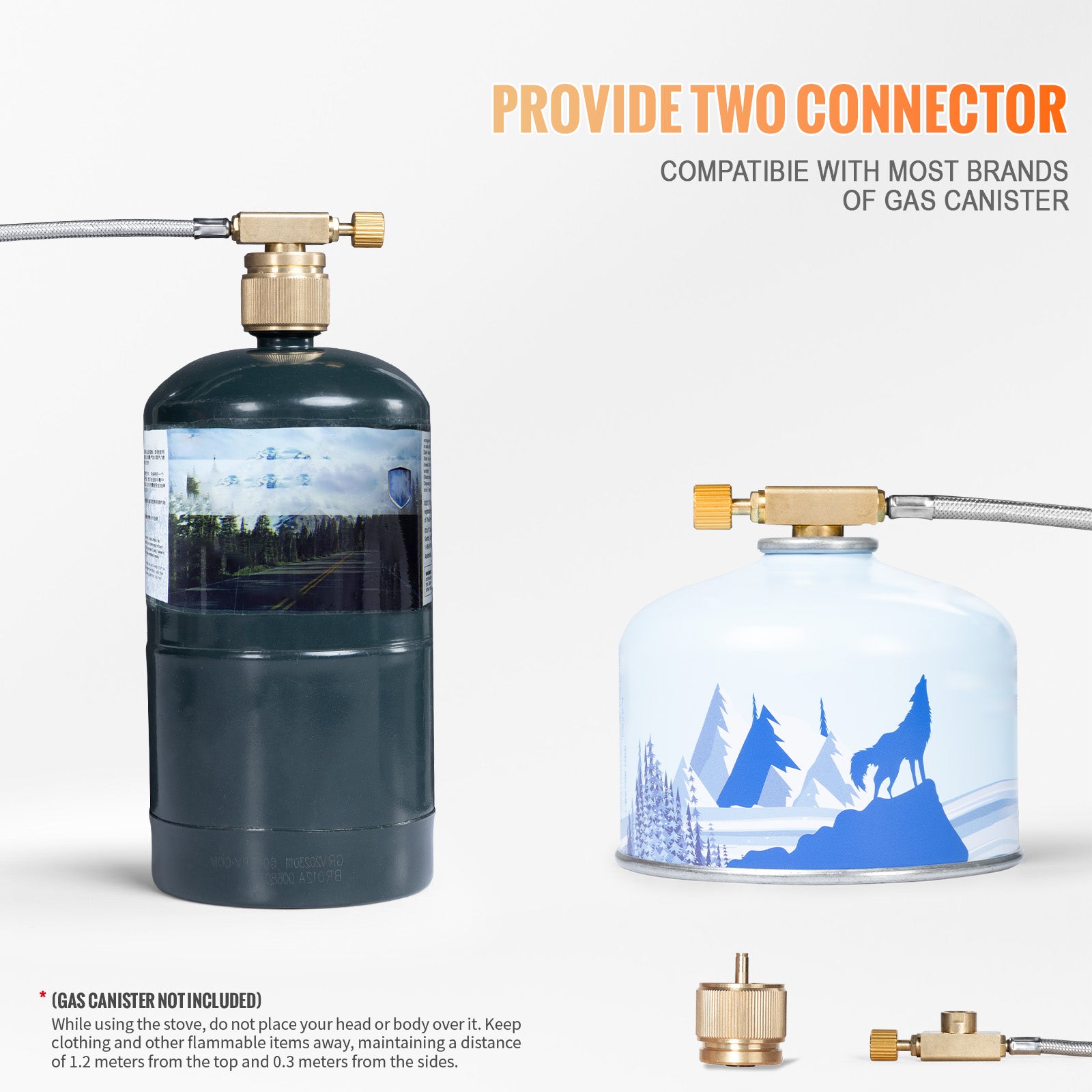 FEIWOOD GEAR 2 in 1 Portable Propane Heater & Stove, 3680 BTU-13500 BTU, Outdoor Heater Gas Stove with ignition