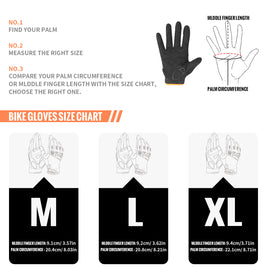 FEIWOOD GEAR Cycling Gloves for Men/Women-Full Finger Bicycle Gloves Anti-Slip Shock Absorbing Padded MTB/Road Biking Gloves